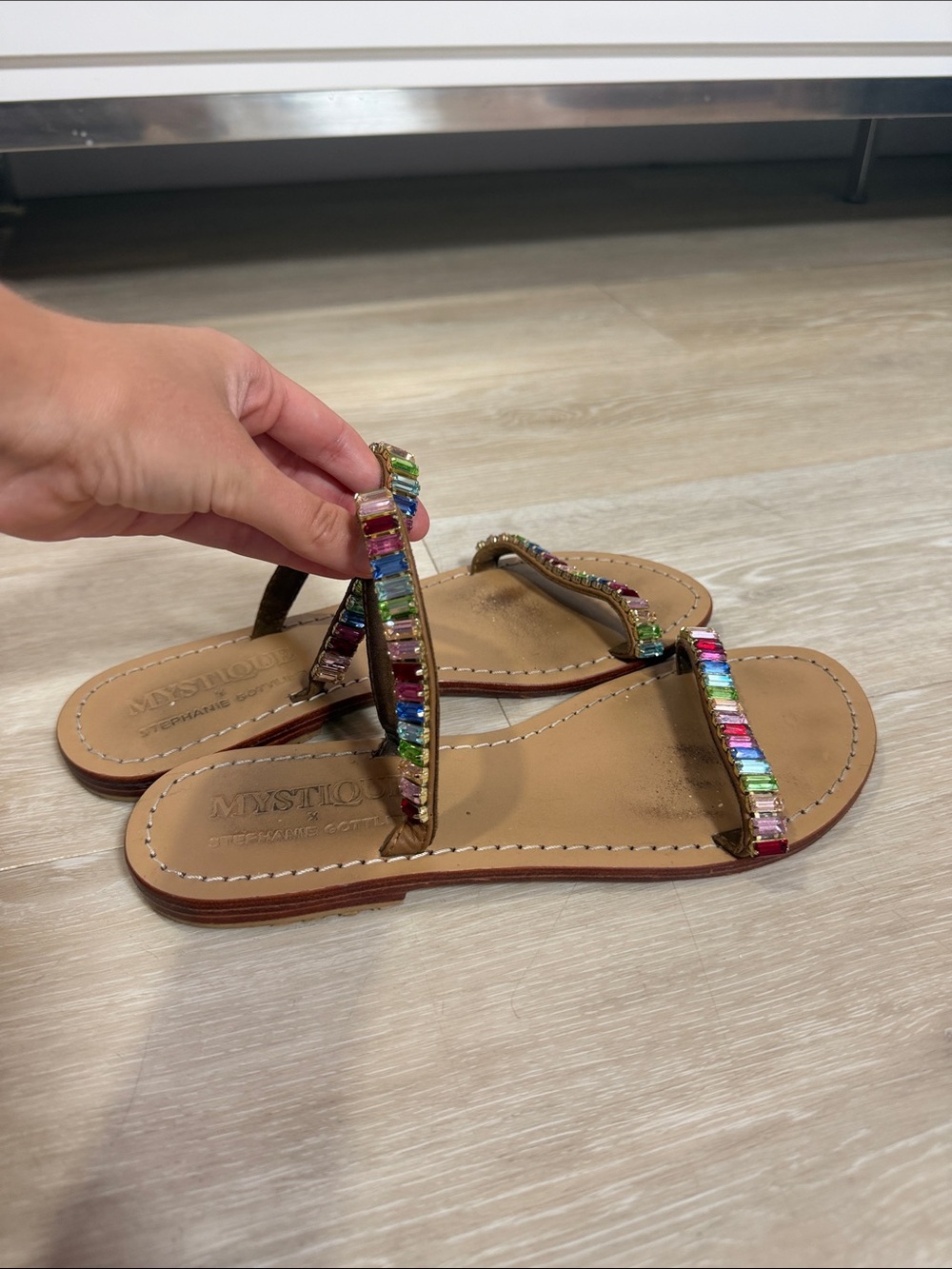 Mystique x Stephanie Gottlieb Rainbow Jewel Sandals